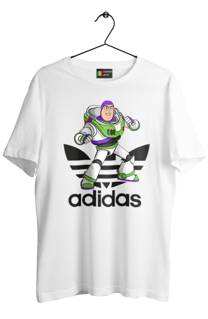Men's t-shirt with prints Adidas Buzz Lightyear. Adidas, buzz lightyear, cartoon, toy, toy story. 2070702