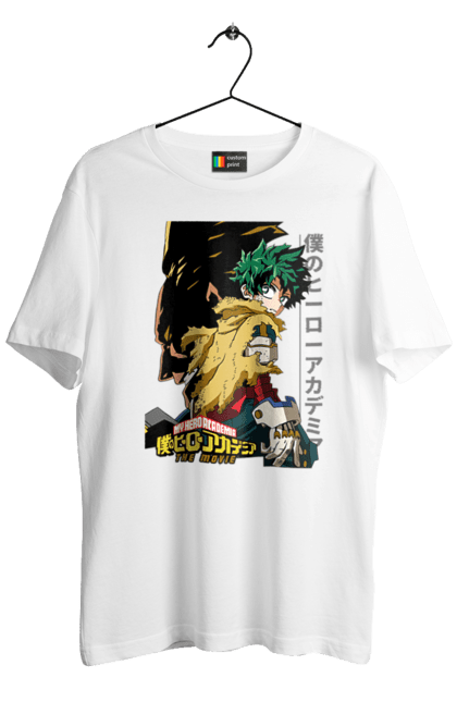 Футболка чоловіча з принтом "Моя академія героїв Мідорія". Izuku, midoriya, my hero academia, аніме, ізуку мідорія, манга, мідорія, моя геройська академія. 2070702