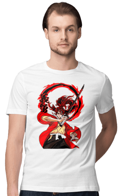 Men's t-shirt with prints Demon Slayer Yoriichi Tsugikuni. Anime, demon slayer, manga, tsugikuni, yoriichi, yoriichi tsugikuni. 2070702