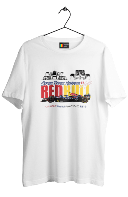 Men's t-shirt with prints Red Bull Racing RB19. Auto, automobile, bolide, car, formula 1, race, red bull, sport. 2070702