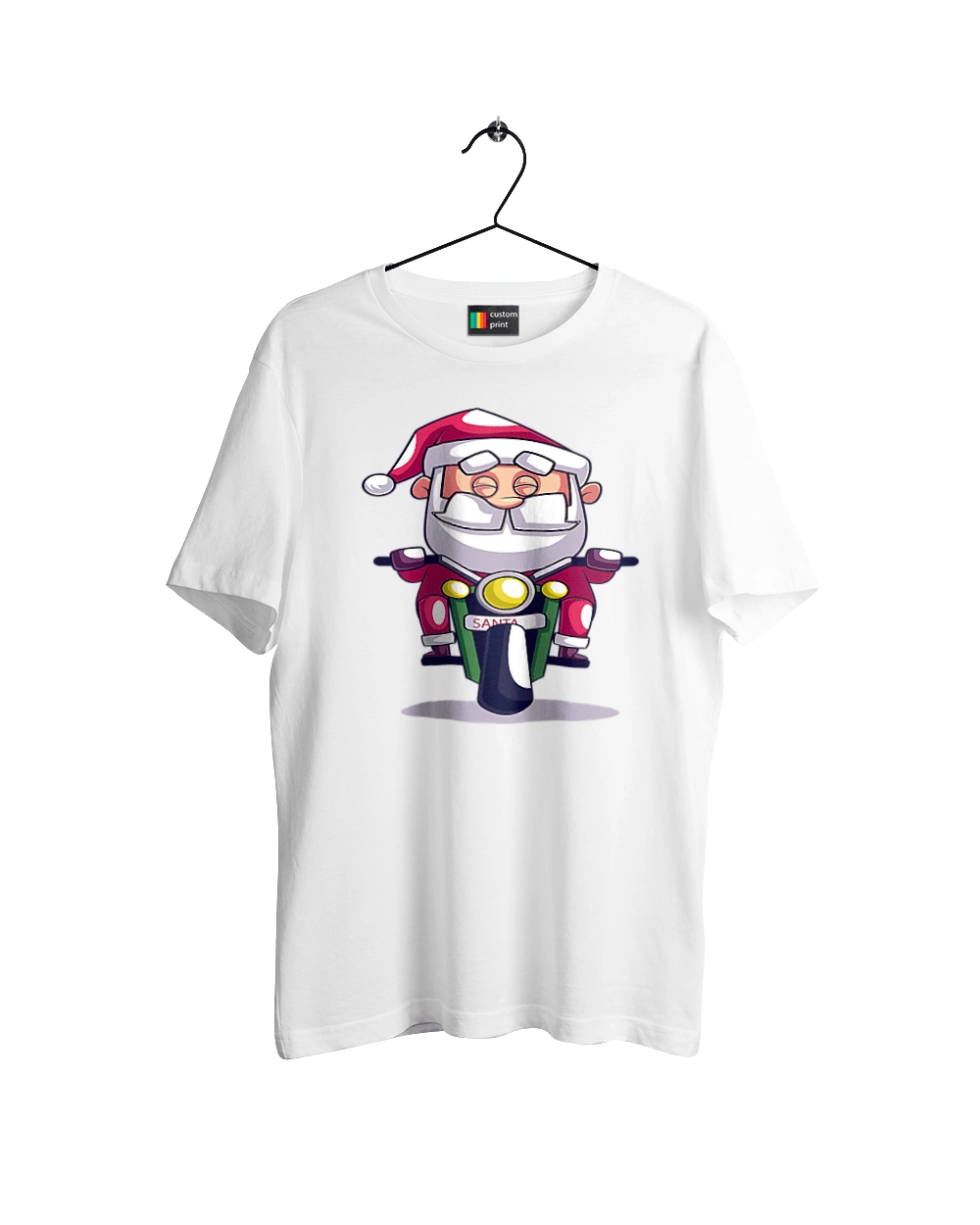 Щасливий Санта на мотоциклі