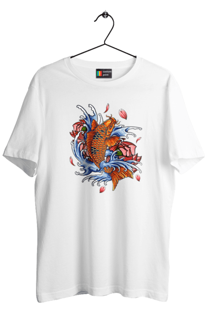 Футболка чоловіча з принтом "Риба і хвилі". Ryba, квітка, хвиля. 2070702