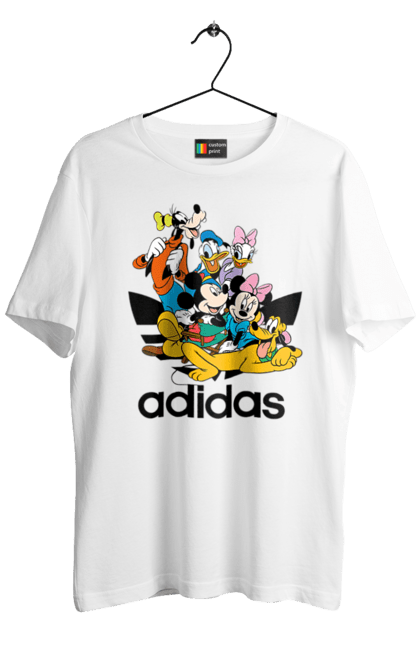 Футболка чоловіча з принтом "Adidas Міккі Маус". Adidas, mickey mouse, адідас, дісней, міккі, міккі маус, мультфільм. 2070702