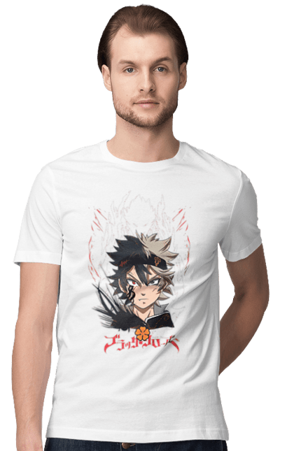 Футболка чоловіча з принтом "Black Clover Аста". Anime, asta, black clover, manga, wizard king, аніме, аста, король магів, манга, чорна конюшина. 2070702