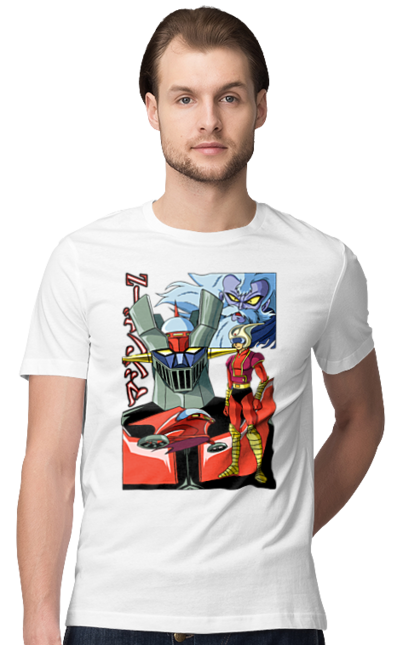 Футболка мужская с принтом Mazinger Z Грендайзер. Goldorak, goldrake, grendizer, mazinger z, mecha, аниме, грендайзер, манга, меха, роботы. 2070702