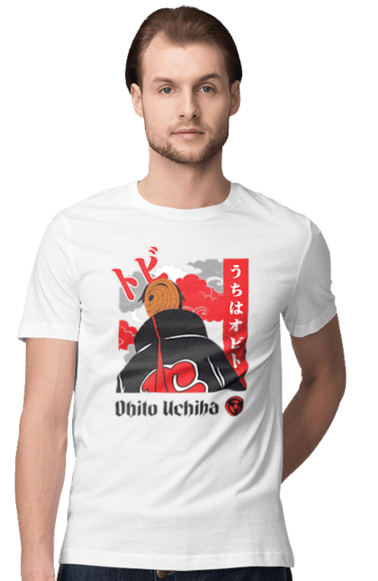 Men's t-shirt with prints Naruto Obito Uchiha. Anime, character, manga, naruto, ninja, obito, obito uchiha, tv series, uchiha. 2070702