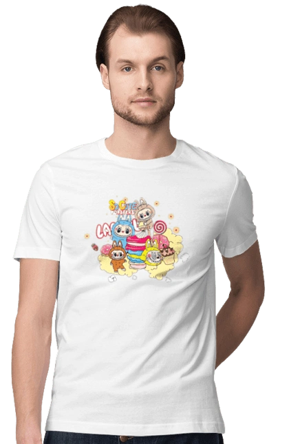 Футболка мужская с принтом Labubu. Labubu, weird cute, игрушки, лобубу. 2070702