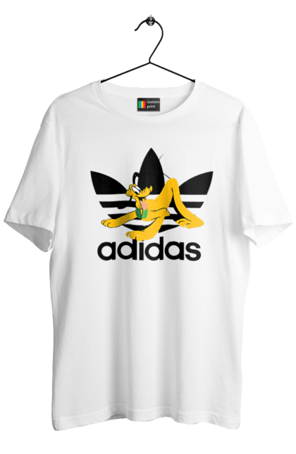 Футболка чоловіча з принтом "Adidas Плуто". Adidas, pluto, адідас, мультсеріал, плуто, серіал, собака. 2070702