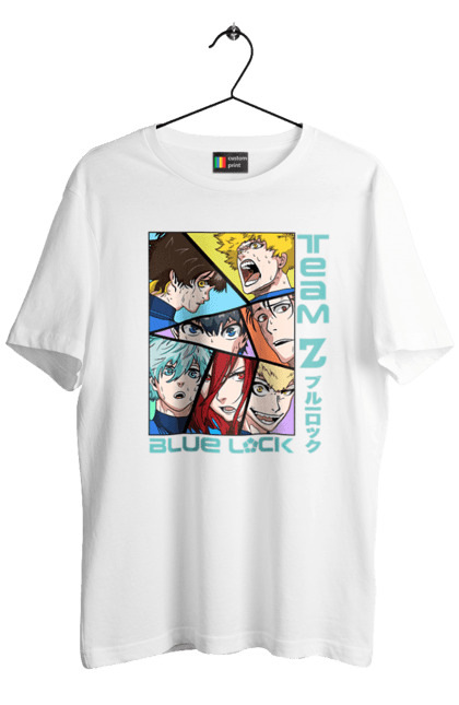 Men's t-shirt with prints Blue Lock. Anime, blue lock, blue prison, manga, sport, sports anime. 2070702