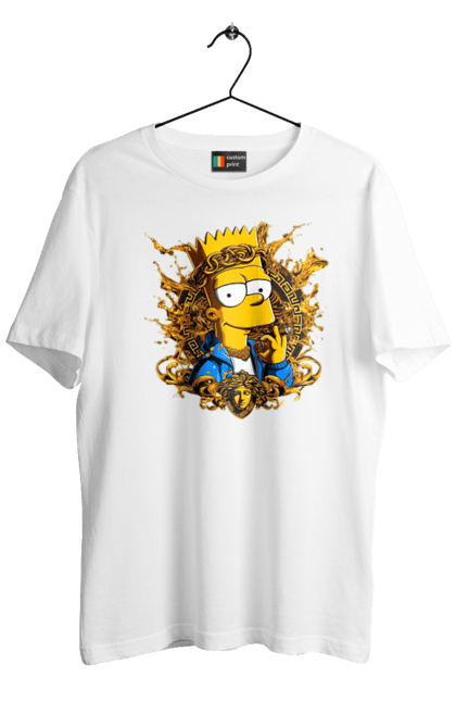 Men's t-shirt with prints Bart Simpson Versace. Bart, cartoon, serial, simpson, versace. 2070702