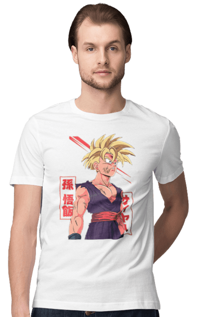 Футболка чоловіча з принтом "Перли дракона Гохан". Anime, dragon ball, goku, manga, аніме, гоку, гохан, манга, перли дракона. 2070702