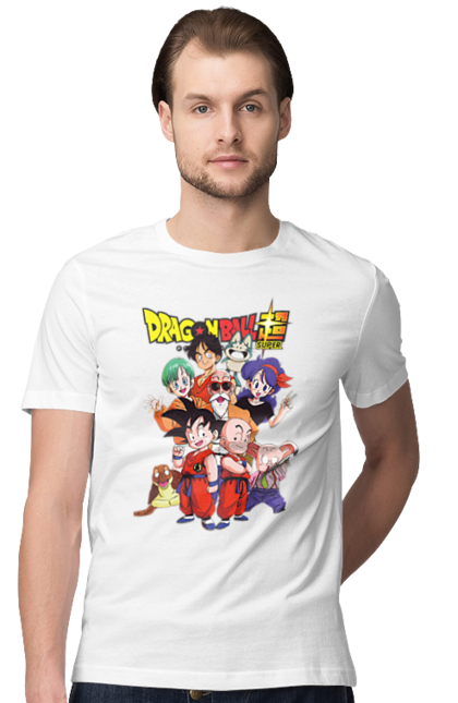 Футболка мужская с принтом Жемчуг дракона. Anime, dragon ball, goku, manga, vegeta, аниме, вегета, гоку, жемчуг дракона, манга. 2070702