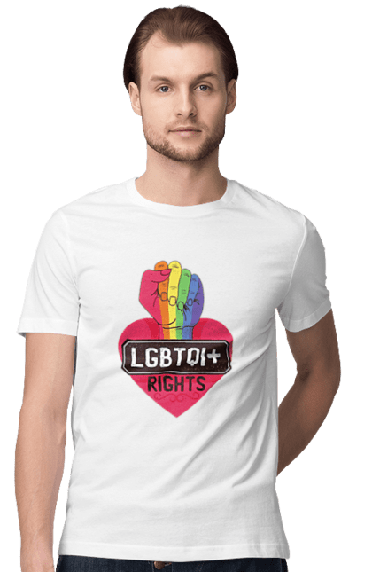 Футболка чоловіча з принтом "Права ЛГБТ спільноти". Веселка, лгбт, права. futbolka.stylus.ua