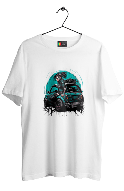 Футболка чоловіча з принтом "Кіберпанк дівчина". Арт, графіка, дівчата, ігри, кіберпанк, малюнок. 2070702