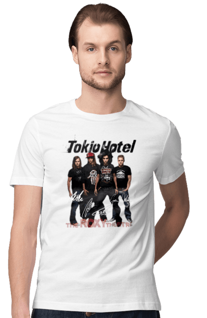 Футболка мужская с принтом Tokio Hotel. Tokio hotel, альтернативный рок, группа, музыка, пауэр-поп, поп, поп-рок, рок, электроник-рок. 2070702