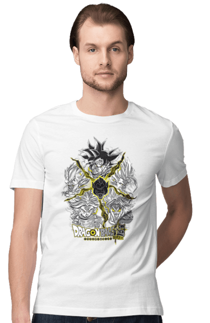 Men's t-shirt with prints Dragon Ball. Anime, dragon ball, goku, manga, tv series, vegeta. 2070702