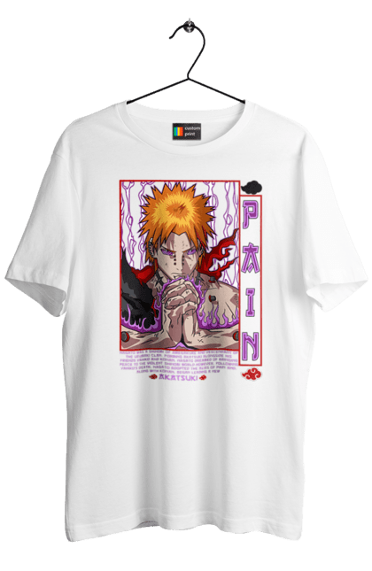 Men's t-shirt with prints Naruto Yahiko. Akatsuki, anime, character, manga, naruto, ninja, pain, tv series, yahiko. 2070702