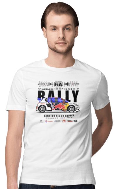 Men's t-shirt with prints Red Bull Rally. Auto, automobile, car, race, rally, rally, red bull, redbull, sport. 2070702