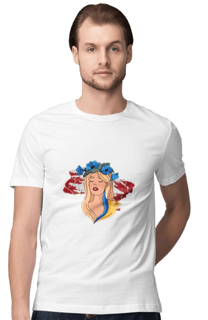 Girl on the map of Ukraine