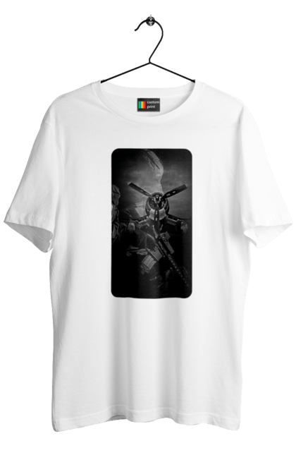 Футболка чоловіча з принтом "Слава зсу". Гвинтівка, зброя, літак, перемога, солдат, україна. 2070702