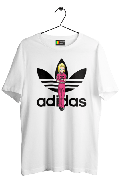 Футболка мужская с принтом Adidas Андроид 18. Adidas, android 18, dragon ball, адидас, андроид 18, аниме, жемчуг дракона, киборг, манга, сериал. 2070702