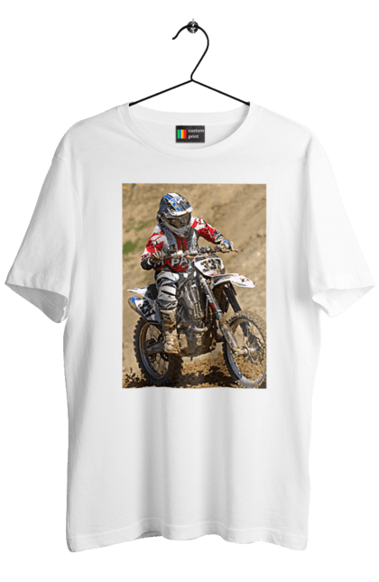 Футболка чоловіча з принтом "МОТОГОНЩИК". Мото, мотогонщик, мотоцикл, спорт, спортсмен. 2070702