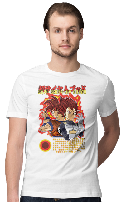 Футболка мужская с принтом Жемчуг дракона. Anime, dragon ball, goku, manga, vegeta, аниме, вегета, гоку, жемчуг дракона, манга. 2070702