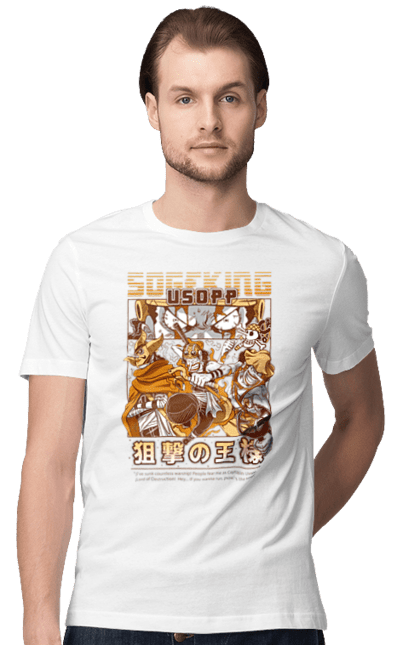 Men's t-shirt with prints One Piece Usopp. Anime, manga, one piece, sniper, straw hat pirates, usopp. 2070702