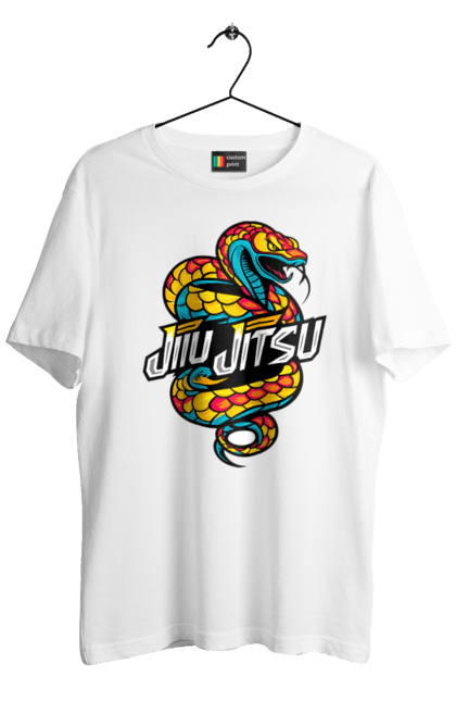 Men's t-shirt with prints Jujutsu. Animal, japan, jiu jitsu, jujutsu, martial arts, ninja, samurai, snake, sport. 2070702