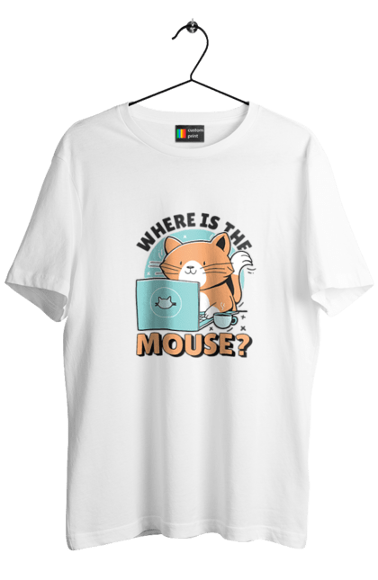 Футболка чоловіча з принтом "Де миша?". Angular, c, css, html, it, javascript, jquery, php, python, react, svelt, vue, айтишник, айті, гумор, код, кодувати, прогер, програміст, програмісти, ти ж, ти ж програміст, тиж програміст. 2070702