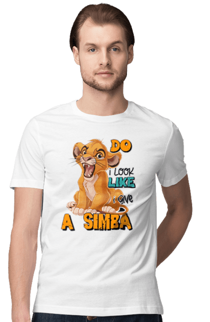 Men's t-shirt with prints The Lion King Simba. Animal, cartoon, king, lion, lion king, simba. 2070702