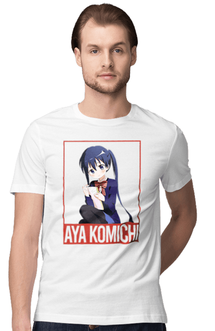 Men's t-shirt with prints Kiniro Mosaic Aya Komichi. Anime, aya komichi, gold mosaic, kiniro mosaic, kinmoza, manga. 2070702