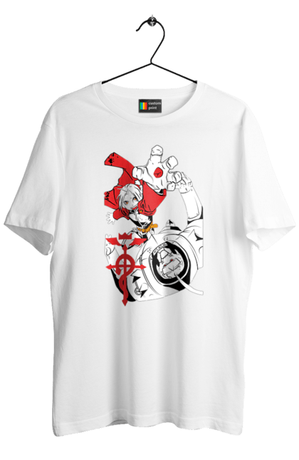 Men's t-shirt with prints Fullmetal Alchemist. Adventures, alphonse elric, anime, edward elric, fullmetal alchemist, light novel, manga, steampunk. 2070702