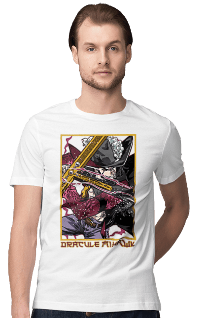 Men's t-shirt with prints One Piece Dracule Mihawk. Anime, dracule mihawk, manga, mihawk, one piece, straw hat pirates. 2070702