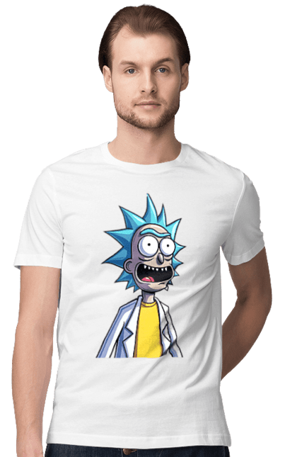 Футболка чоловіча з принтом "Рік та Морті". Rick and morty, мультфільм, наукова фантастика, пригоди, рік, рік і морті, трагікомедія, чорний гумор. 2070702