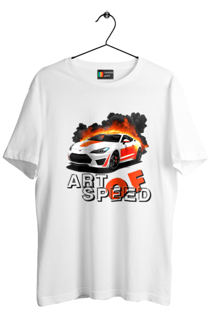 Футболка чоловіча з принтом "Швидкість". Авто, автомобіль, автомобільний, гонка, швидкість. 2070702