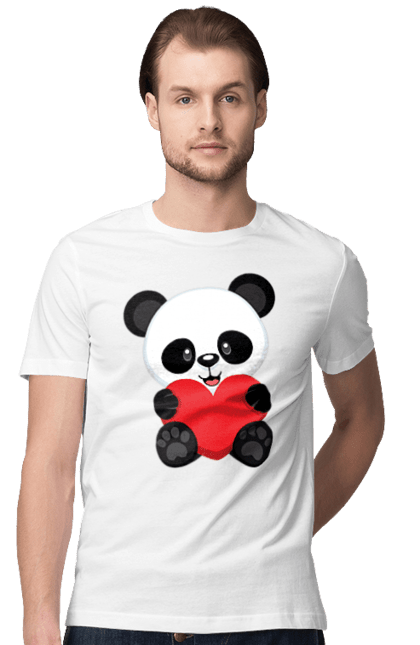 Футболка чоловіча з принтом "Панда". Panda, медведь, мишка, панда. ART принт на футболках