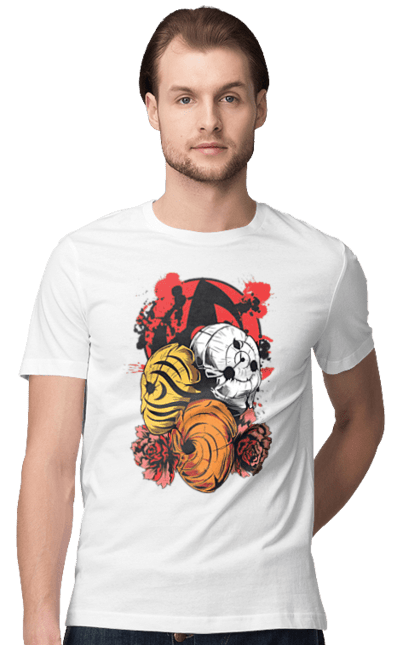 Men's t-shirt with prints Naruto Obito Uchiha. Anime, character, manga, naruto, ninja, obito, obito uchiha, tv series, uchiha. 2070702