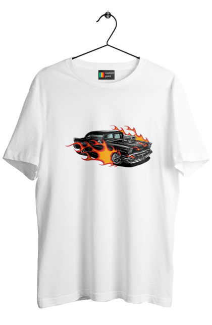 Men`s t-shirt with prints Fire Machine. Car. 2070702