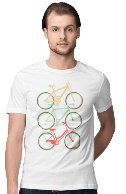 Футболка чоловіча з принтом "Велосипеди". Велик, вело, велогонщик, велосипед, велоспорт, велотуризм, спорт. futbolka.stylus.ua