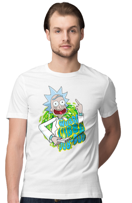 Футболка чоловіча з принтом "Рік та Морті". Rick and morty, мультфільм, наукова фантастика, пригоди, рік, рік і морті, трагікомедія, чорний гумор. 2070702