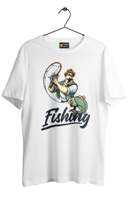 Футболка чоловіча з принтом "Рибалка, літо". Відпочинок, літо, рибалка. 2070702
