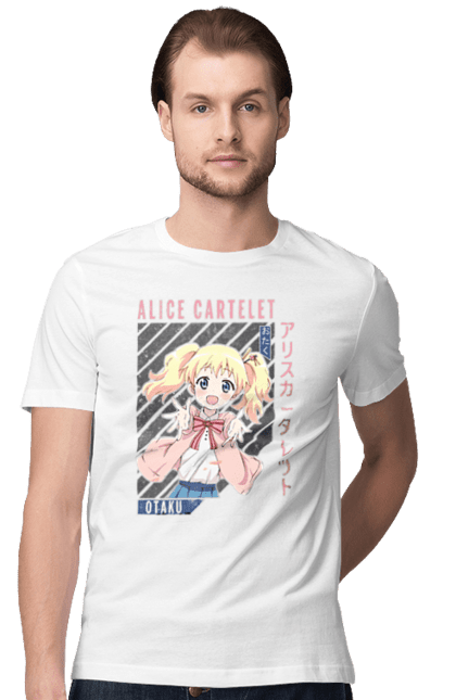 Men's t-shirt with prints Kiniro Mosaic Alice Cartelet. Alice, alice cartelet, anime, gold mosaic, kiniro mosaic, kinmoza, manga. 2070702