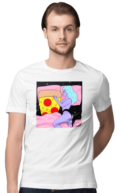 Purple Girl And Pizza