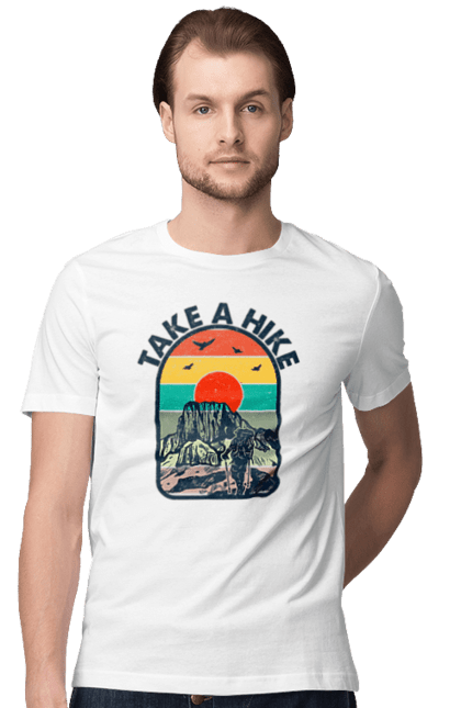 Men`s t-shirt with prints Take A Walk Climber, Mountains. Climber, hike, take a walk. 2070702