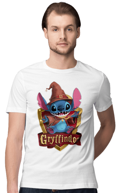 Футболка чоловіча з принтом "Стіч Ґрифіндор". Gryffindor, harry potter, hogwarts, stich, гаррі поттер, грифіндор, стіч, факультет, франшиза, хогвартс. 2070702