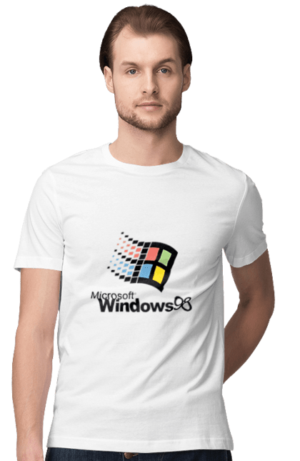 Футболка чоловіча з принтом "Windows98". Angular, c, css, html, it, javascript, jquery, php, python, react, svelt, vue, айтишник, айті, гумор, код, кодувати, прогер, програміст, програмісти, ти ж, ти ж програміст, тиж програміст. 2070702