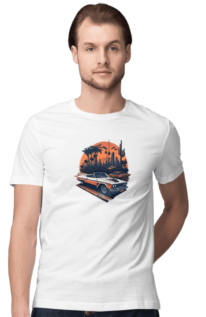 Beautiful car at sunset