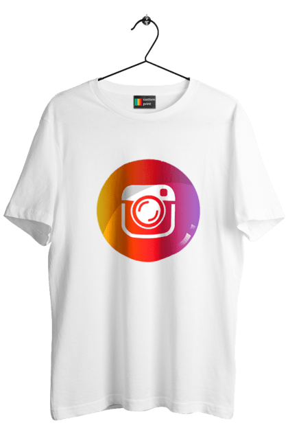 Футболка чоловіча з принтом "Instagram". Cool, gram, insta, instagram, orange, popular, red. CustomPrint.market