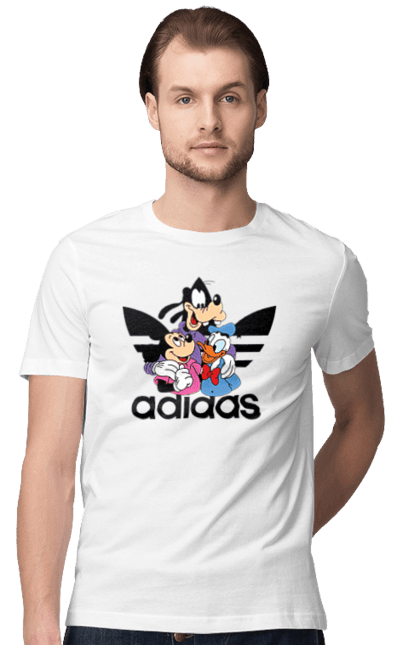 Футболка мужская с принтом Adidas Микки Маус. Adidas, mickey mouse, адидас, дисней, микки, микки маус, мультфильм. 2070702